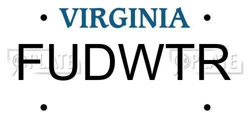 FUDWTR Virginia License Plate