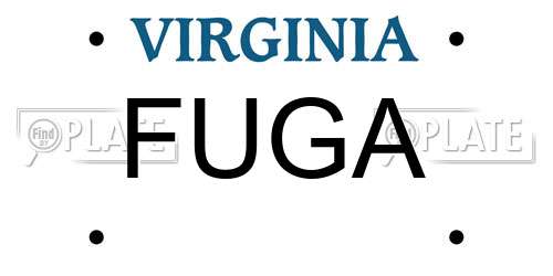 FUGA Virginia License Plate