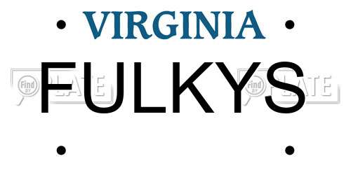 FULKYS Virginia License Plate