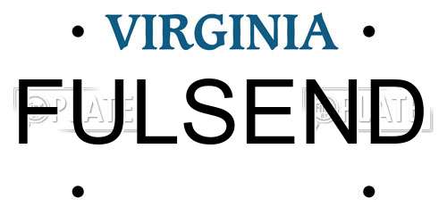 FULSEND Virginia License Plate