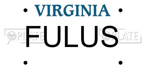FULUS Virginia License Plate