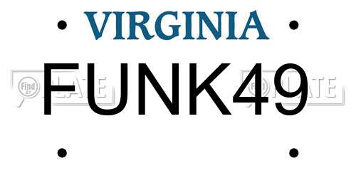 FUNK49 Virginia License Plate