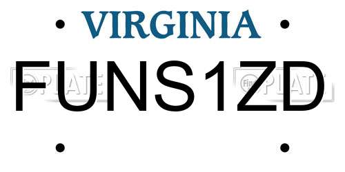 FUNS1ZD Virginia License Plate