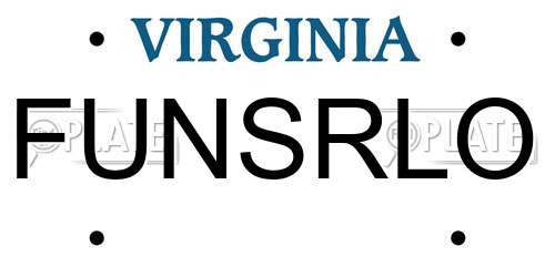FUNSRLO Virginia License Plate