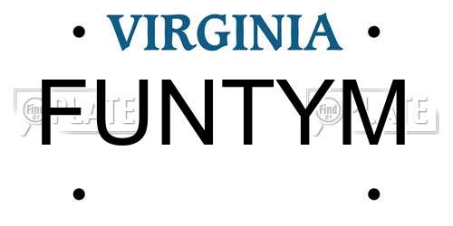 FUNTYM Virginia License Plate