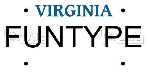 FUNTYPE Virginia License Plate