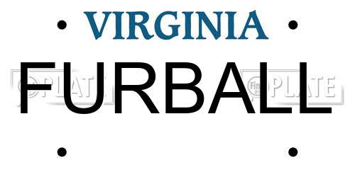 FURBALL Virginia License Plate