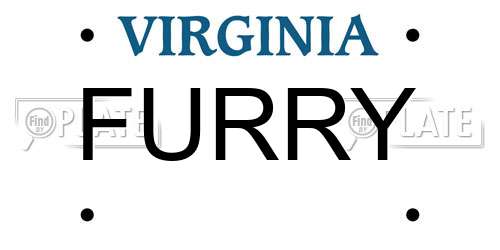 FURRY Virginia License Plate