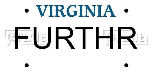 FURTHR Virginia License Plate