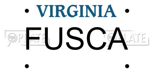 FUSCA Virginia License Plate