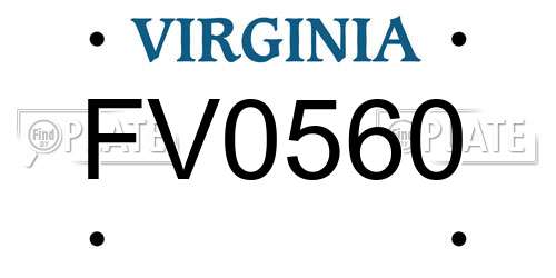 FV0560 Virginia License Plate