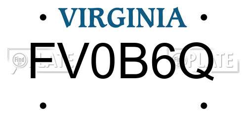 FV0B6Q Virginia License Plate