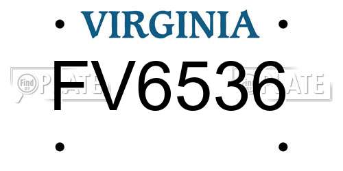 FV6536 Virginia License Plate