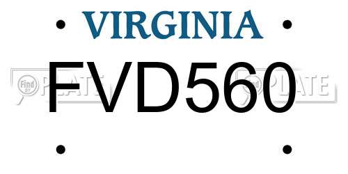 FVD560 Virginia License Plate