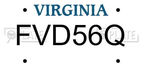 FVD56Q Virginia License Plate