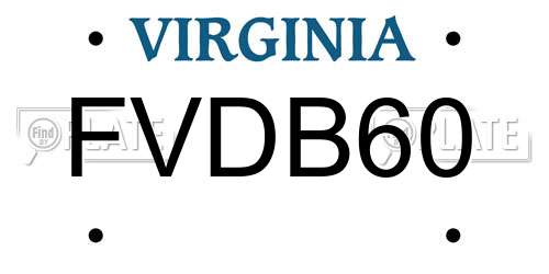 FVDB60 Virginia License Plate