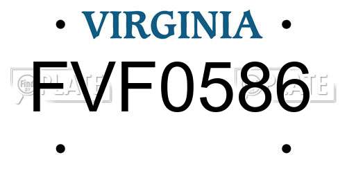 FVF0586 Virginia License Plate