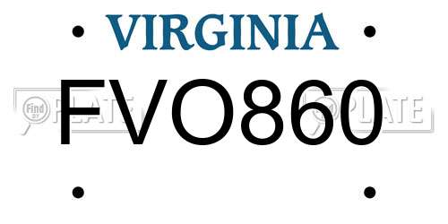 FVO860 Virginia License Plate