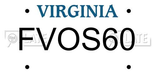FVOS60 Virginia License Plate