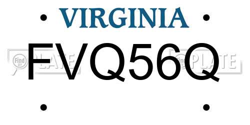FVQ56Q Virginia License Plate