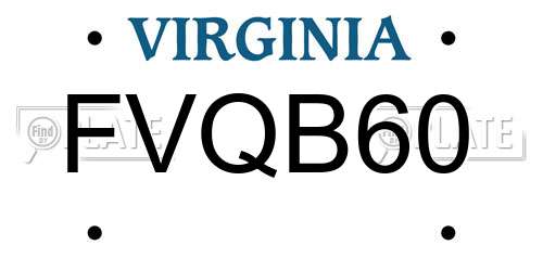 FVQB60 Virginia License Plate