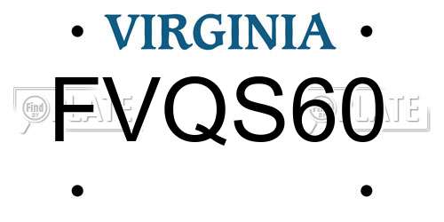 FVQS60 Virginia License Plate