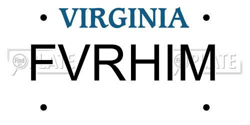 FVRHIM Virginia License Plate