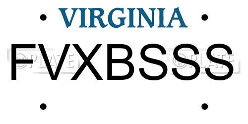 FVXBSSS Virginia License Plate