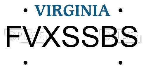 FVXSSBS Virginia License Plate