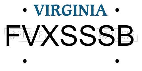 FVXSSSB Virginia License Plate