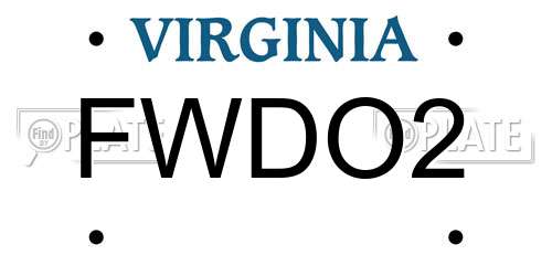 FWDO2 Virginia License Plate