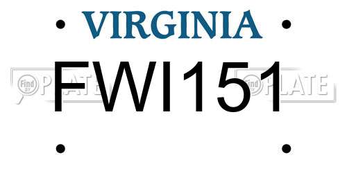 FWI151 Virginia License Plate