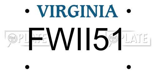 FWII51 Virginia License Plate