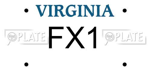 FX1 Virginia License Plate