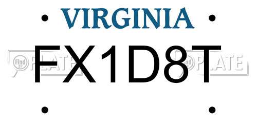 FX1D8T Virginia License Plate