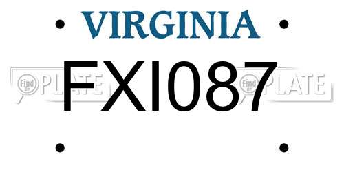FXI087 Virginia License Plate