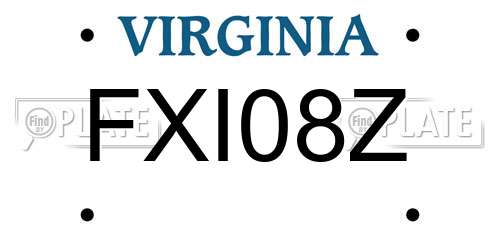 FXI08Z Virginia License Plate