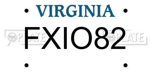 FXIO82 Virginia License Plate