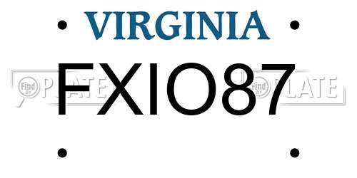 FXIO87 Virginia License Plate