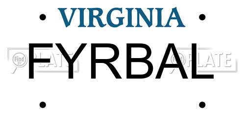 FYRBAL Virginia License Plate