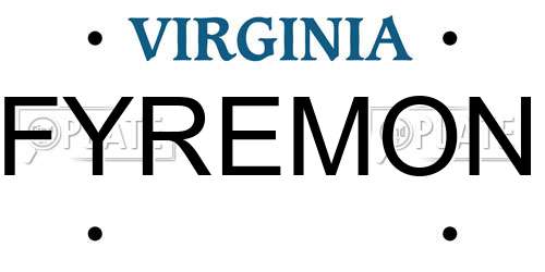FYREMON Virginia License Plate