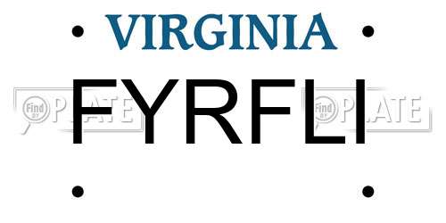 FYRFLI Virginia License Plate