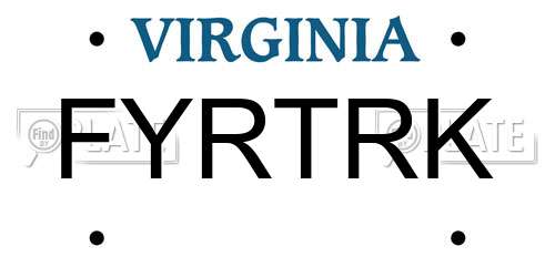 FYRTRK Virginia License Plate