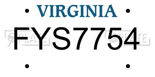 FYS7754 Virginia License Plate