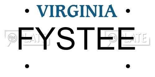 FYSTEE Virginia License Plate