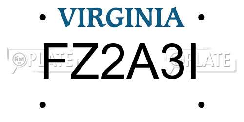 FZ2A3I Virginia License Plate