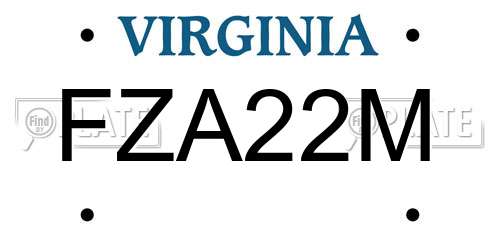 FZA22M Virginia License Plate