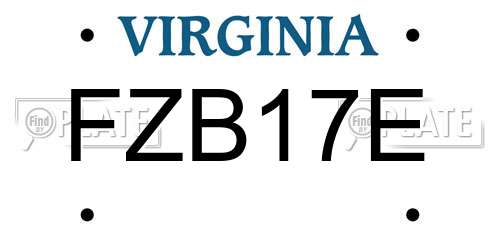 FZB17E Virginia License Plate