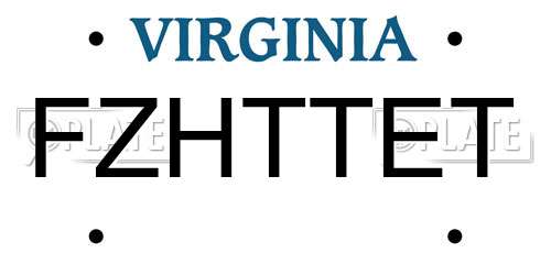 FZHTTET Virginia License Plate