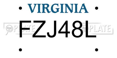 FZJ48L Virginia License Plate